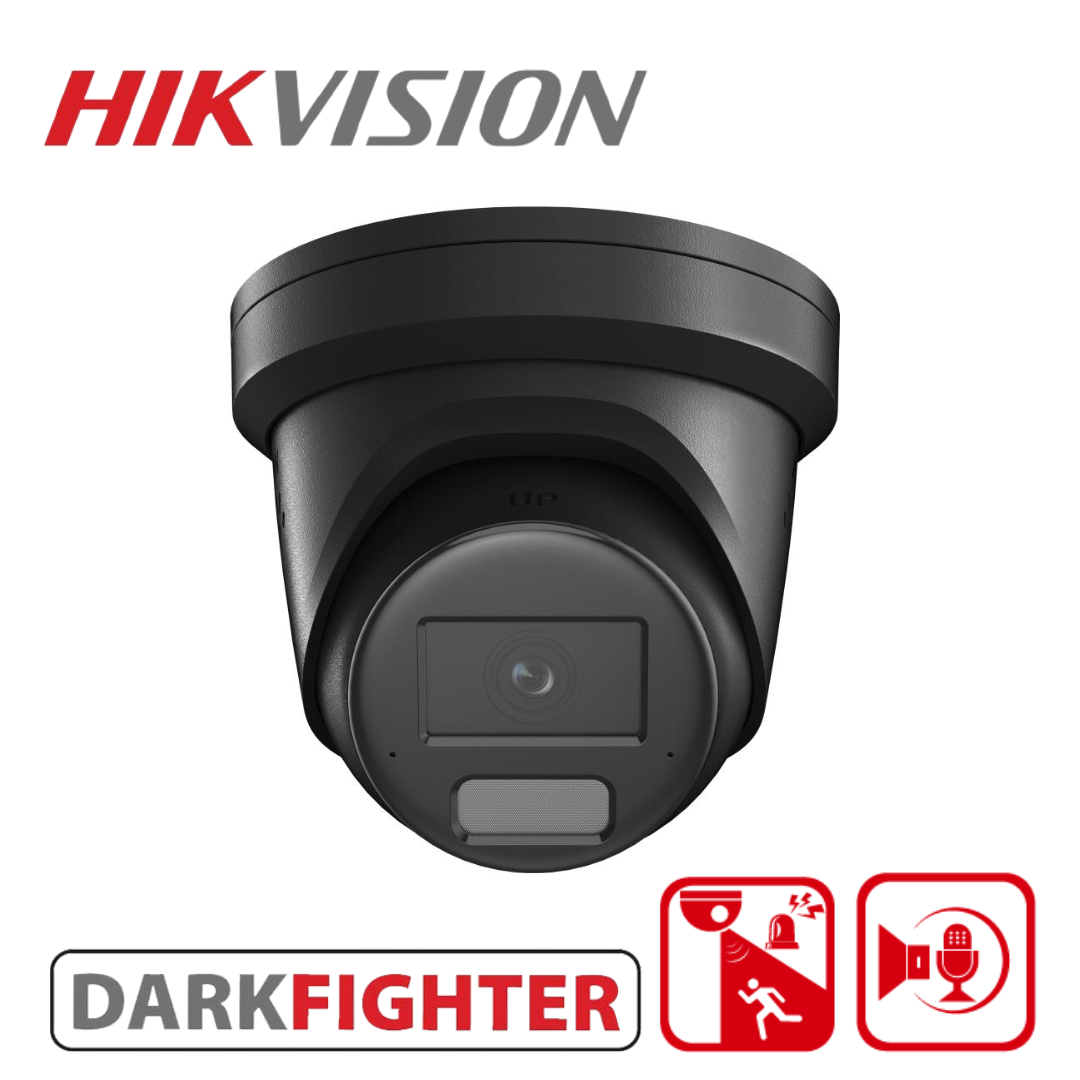 Hikvision DS-2CD2386G2H-IS2U/SL 8MP AcuSense Turret Camera with Strobe Light, Two-Way Audio & On-Board Storage - BLACK