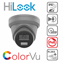 3K/5MP Hilook By Hikvision IPC-T259H-MU(2.8MM)(C) ColorVu Fixed Turret IP Camera w/ Built-In Mic, Grey - Spring Sale