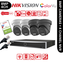 8MP Hikvision IP CCTV Kit – 4x DS-2CD2387G2H-LISU/SL, 1x DS-7604NXI-K1/4P, HDD & Cabling – White+Black (CKIT1008)