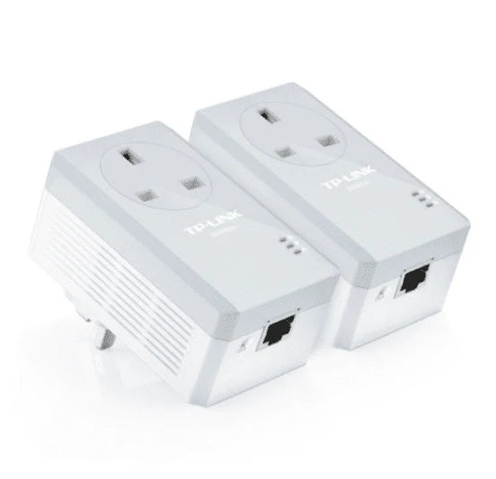 AV600 TP-LINK (TL-PA4010P KIT V4) 10/100 Powerline Adapter Kit, 1-Port, AC Pass Through