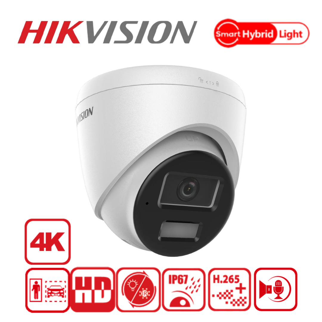 Hikvision DS-2CD1383G2-LIUF/SL 8MP Smart Hybrid Light Turret IP Camera