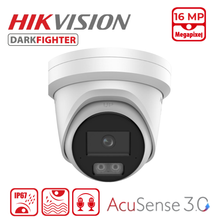 Hikvision DS-2CD23166G3-I2UY 16MP AcuSense 3.0 Turret Camera with Built-In Arrayed Dual-Mic - White, 2.8MM