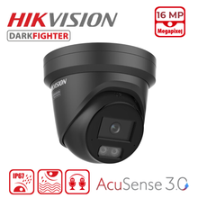 Hikvision DS-2CD23166G3-I2UY 16MP AcuSense 3.0 Turret Camera with Built-In Arrayed Dual-Mic - Black, 2.8MM