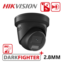 Hikvision DS-2CD2346G2H-IS2U/SL 4MP AcuSense Active Deterrence Turret Camera – Black,2.8mm