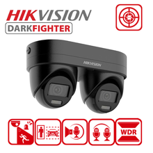 Hikvision DS-2CD2346G3D-IZ2UY/S(L)(RB) 4MP Dual-Lens Point-Zoom AcuSense Turret Network Camera - BLACK