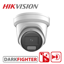 Hikvision DS-2CD2386G2H-IS2U/S(L)(RB) 8MP AcuSense Turret Camera with Strobe Light, Two-Way Audio & On-Board Storage - WHITE