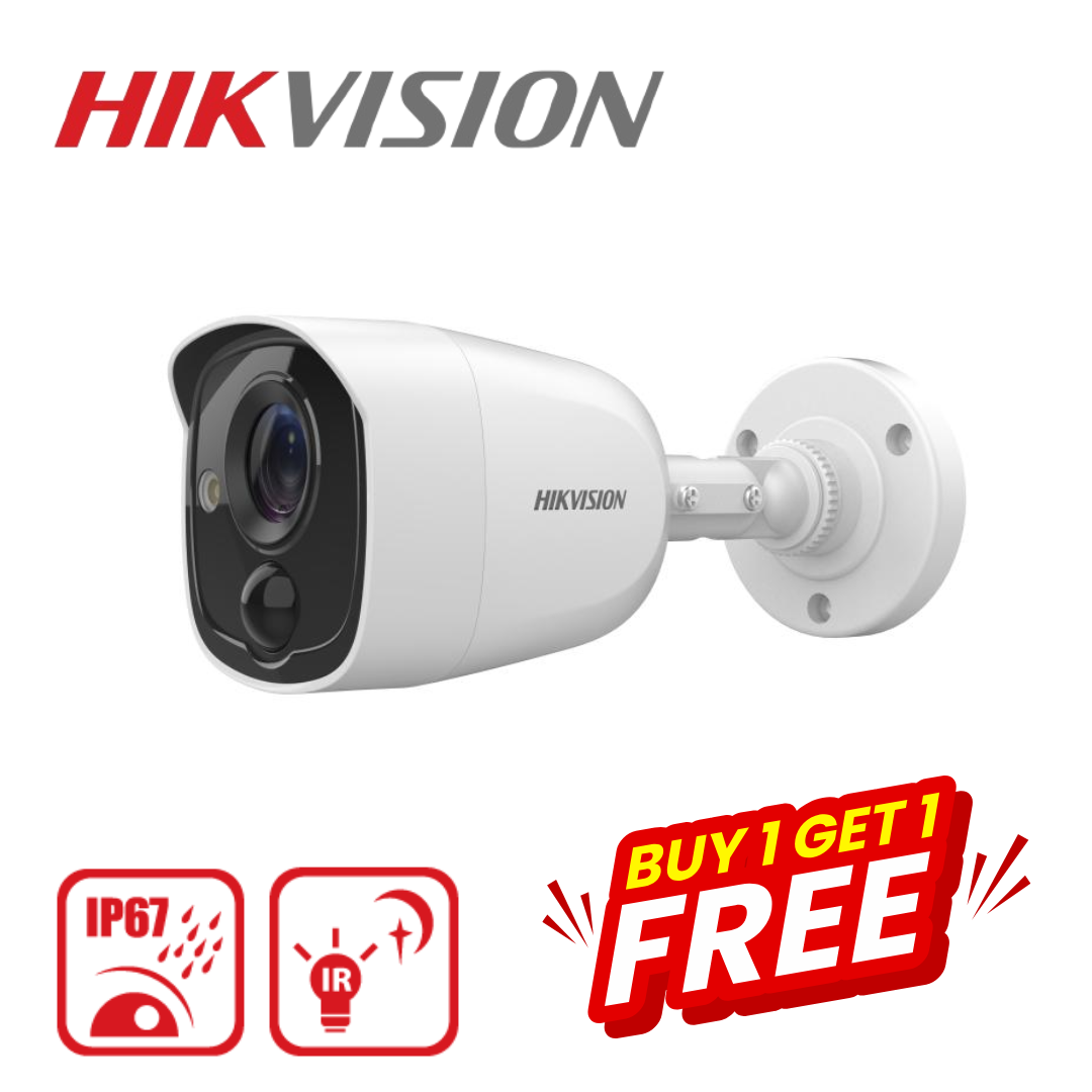 Buy 1 Get 1 Free - Hikvision DS-2CE11H0T-PIRLO 5MP PIR Turbo HD Bullet Camera 2.8mm