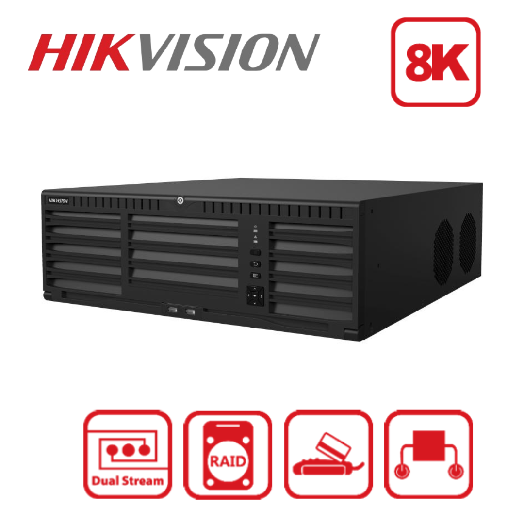 Hikvision DS-96128NI-M16/R 128 Channel 8K NVR with RAID Support - 16 Bays