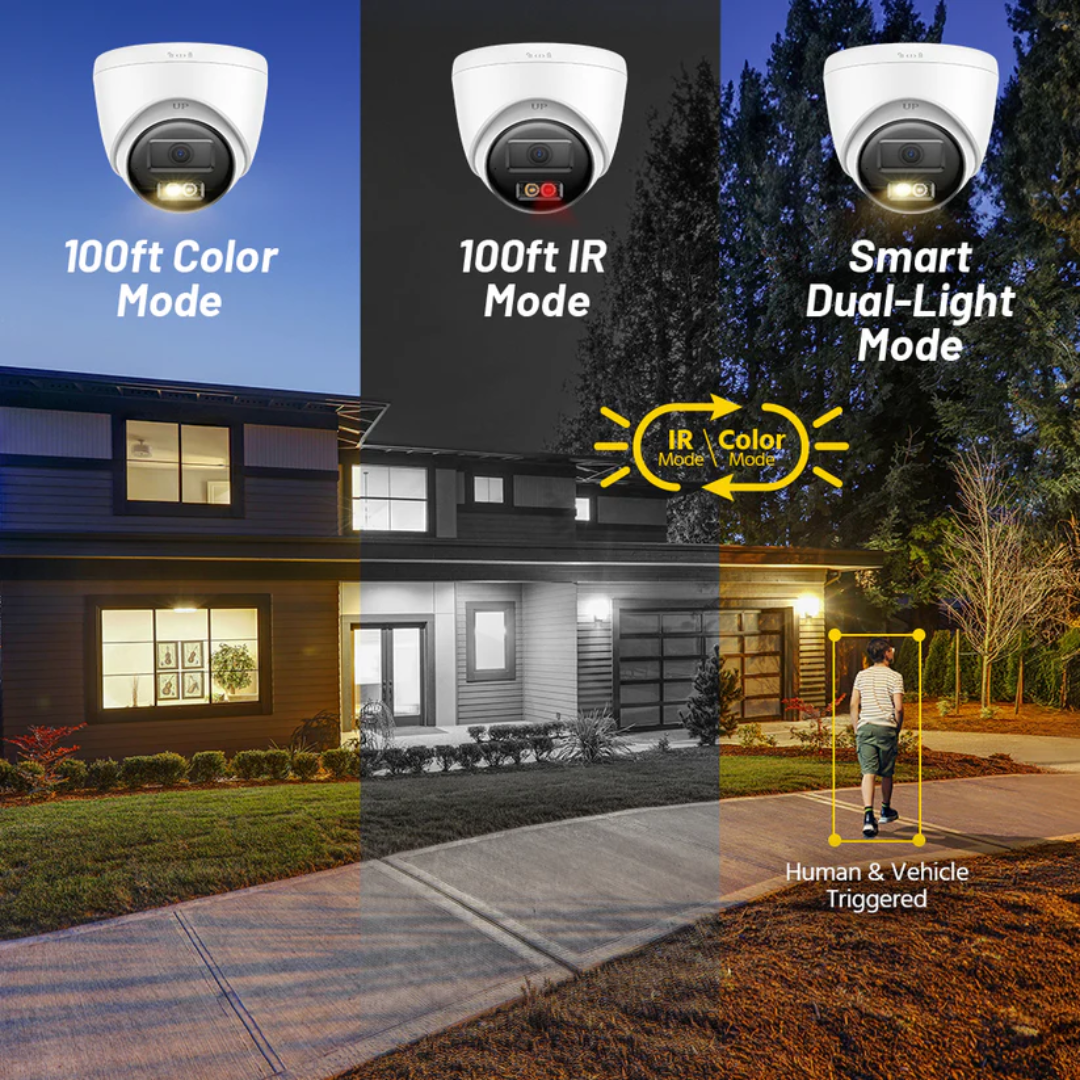 Hikvision OEM IPT280W-HT 4K Hybrid Light ColorVu Turret IP Camera with Two-Way Audio - 2.8MM White