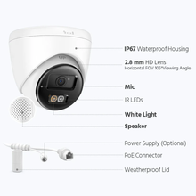 Hikvision OEM IPT280W-HT 4K Hybrid Light ColorVu Turret IP Camera with Two-Way Audio - 2.8MM White