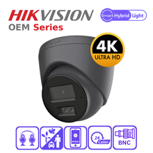 Hikvision OEM T289B-HT 8MP 4K IP67 ColorVu Hybrid Light TVI Turret Camera with Two-Way Audio – Black
