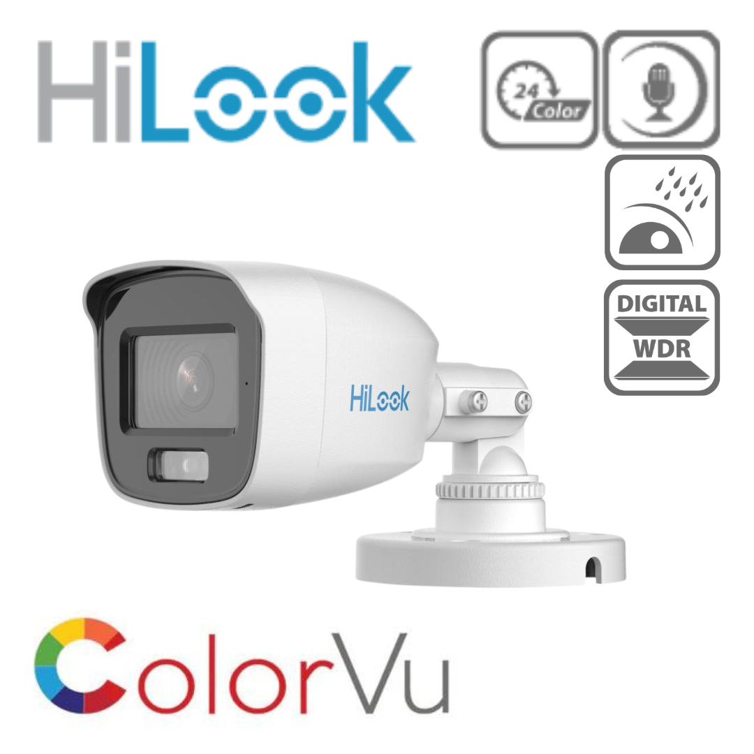 HiLook by Hikvision THC-B129-MS(2.8mm)(HiLook STD) 2MP ColorVu Audio Fixed Mini Bullet Camera
