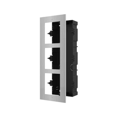 3 Gang Flush Mounting Bracket for Modular Intercom Hikvision DS-KD-ACF3/S Stainless Steel
