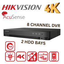 4K/8MP 8 Channel Hikvision iDS-7208HUHI-M2/PXT 5 MP 1U H.265 AcuSense POC DVR