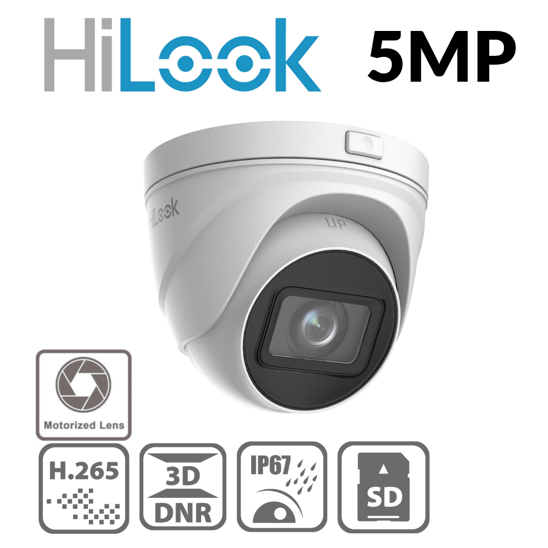 5MP IPC-T651H-Z HiLook by Hikvision WDR Motorised Zoom IP Turret Camera with 30m IR