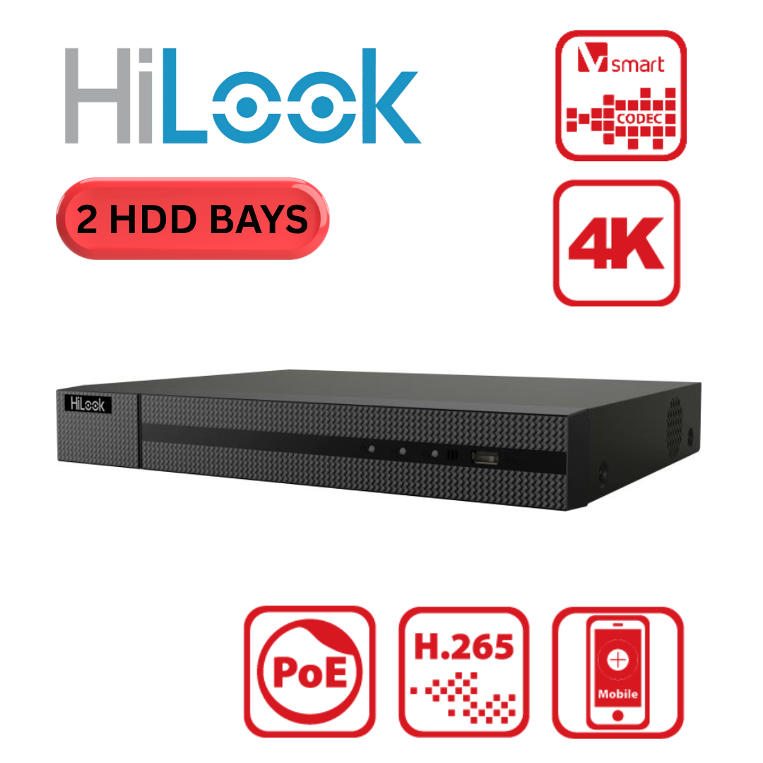 4K Hilook By Hikvision NVR-208MH-K/8P 8-Channel PoE NVR