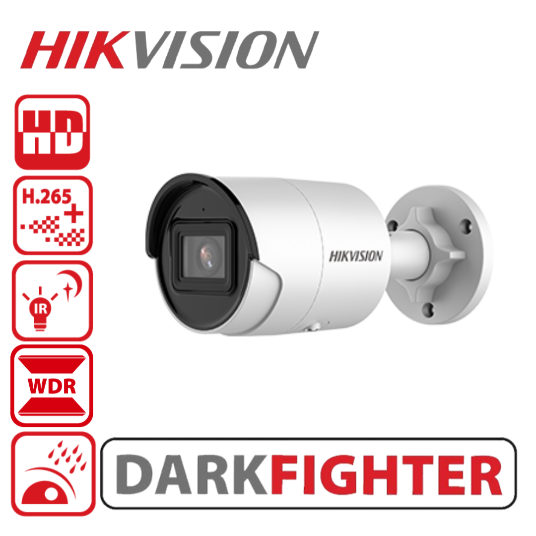 Hikvision DS-2CD2086G2-IU 8MP AcuSense Mini Bullet IP Camera with IR and Built-In Microphone