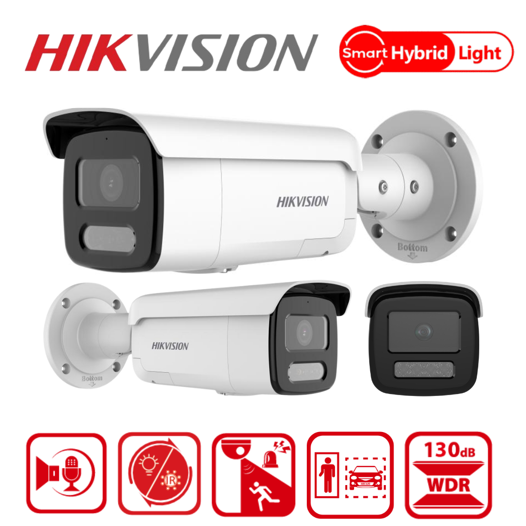 Hikvision DS-2CD2T47G2H-LISU/SL 4MP ColorVu Smart Hybrid Light Bullet Camera, 4mm Lens, White - Spring Sale
