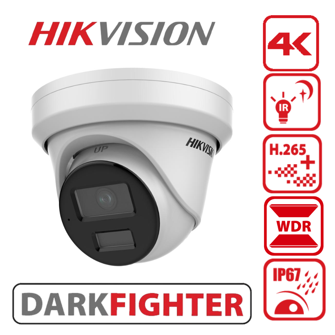 Hikvision DS-2CD3386G2-IS(U) 8MP AcuSense Fixed Turret Camera with HEOP Platform - 2.8mm - Winter Sale