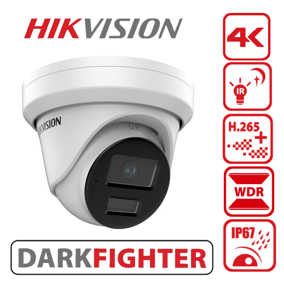 Hikvision DS-2CD3386G2-IS(U) 8MP AcuSense Fixed Turret Camera with HEOP Platform - 2.8mm - Winter Sale