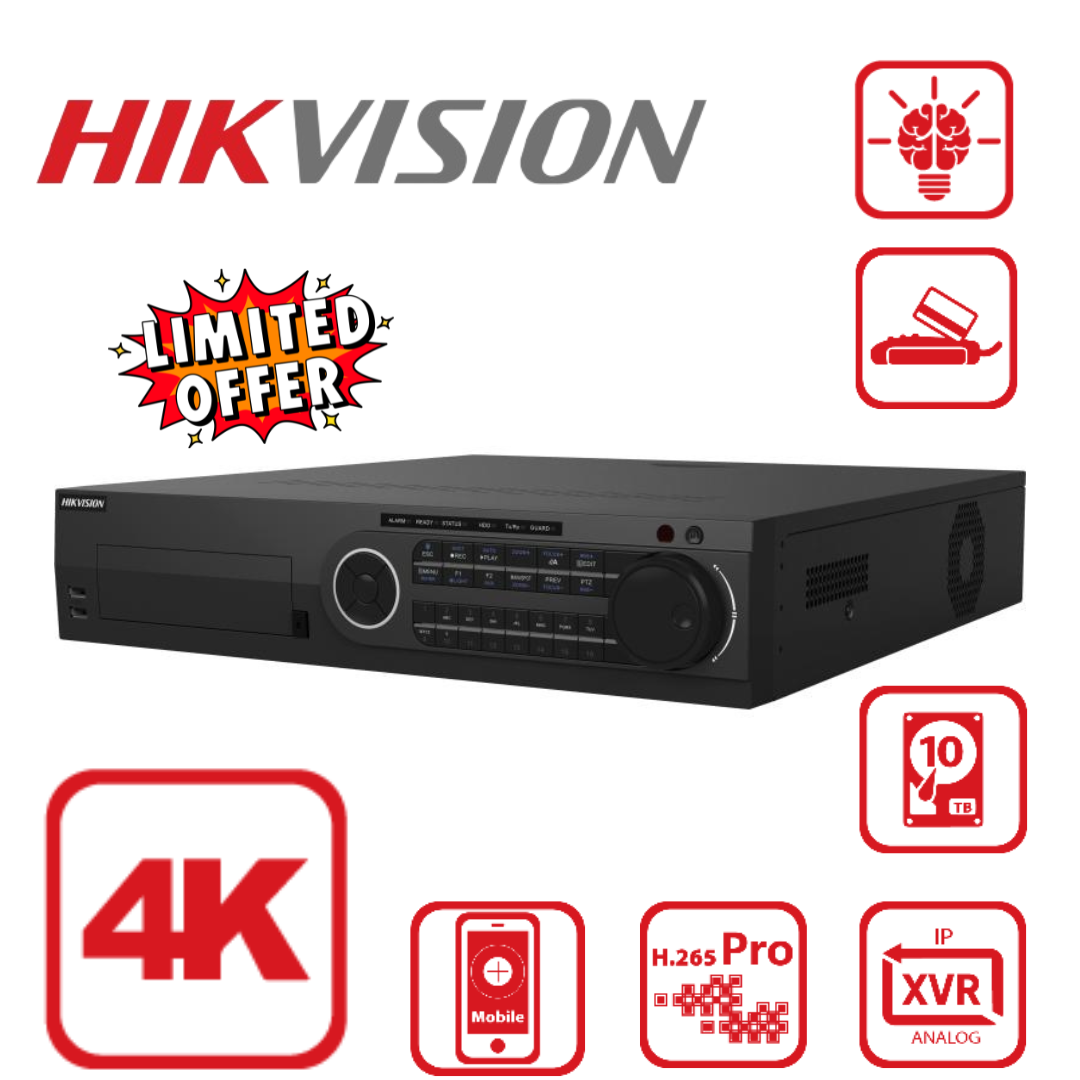 Hikvision iDS-8116HQHI-M8/S 16-Channel 2U 1080p AcuSense DVR with Deep Learning and 8 SATA Bays