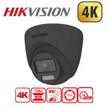 8MP 4K DS-2CE72UF3T-E/ BLACK ColorVu POC Fixed Turret Camera 40M Light - TVI