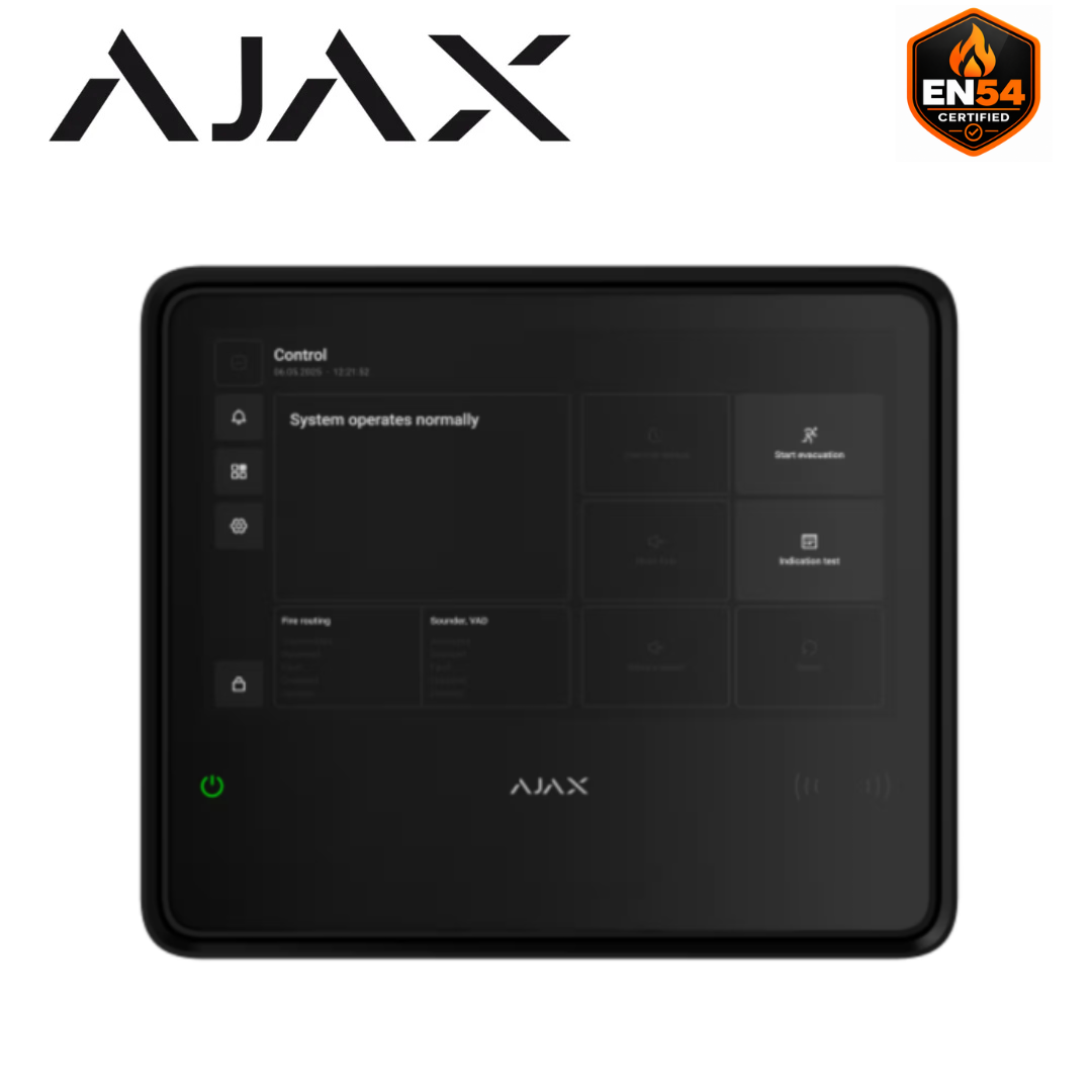 Ajax EN54 Fire Hub Black Wireless Fire Alarm Control Panel 125733.315.BL