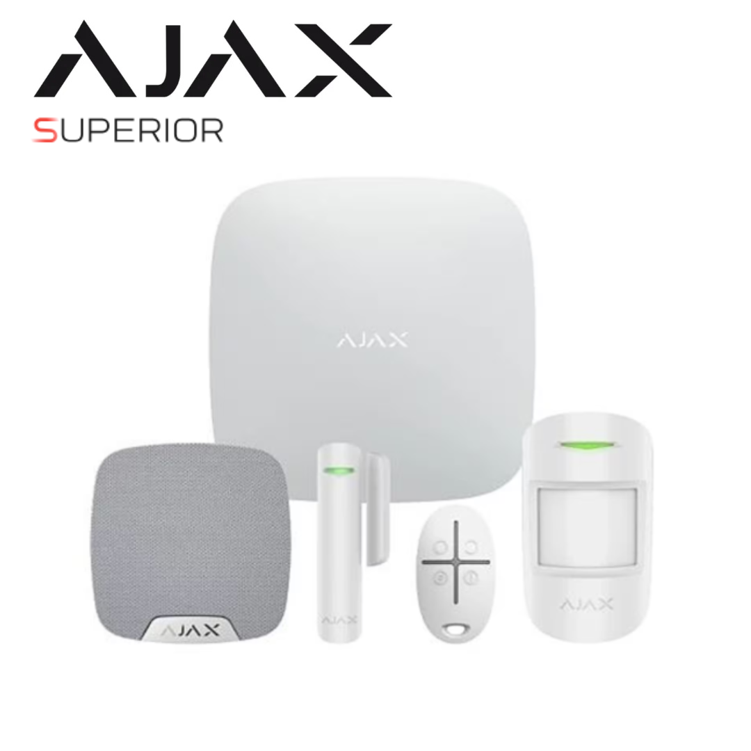 Ajax KIT1 S Superior Wireless Alarm Kit with Hub 2 2G, Motion & Door Detection – White