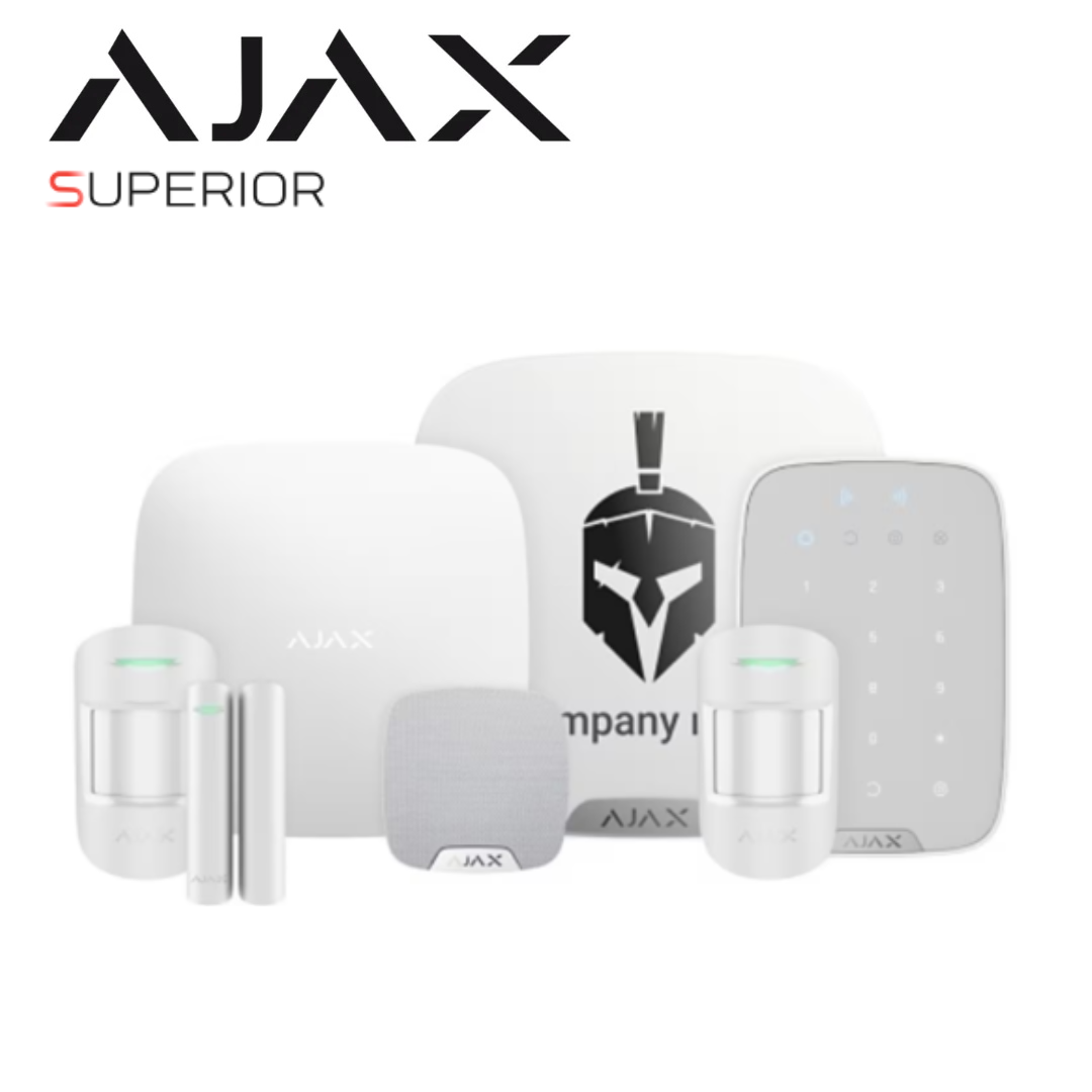 Ajax KIT21 S 109844.296.WH1 Superior Wireless Alarm Kit with Hub 2 & KeyPad Plus – White