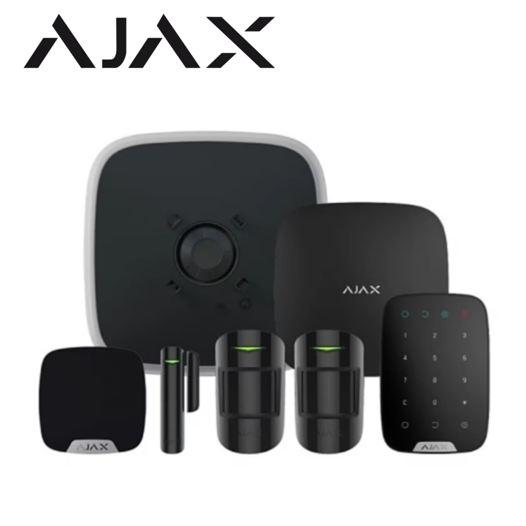 Ajax KIT4 35656.117.BL1 Wireless Alarm Kit with Hub 2, KeyPad Plus & Sirens – Black