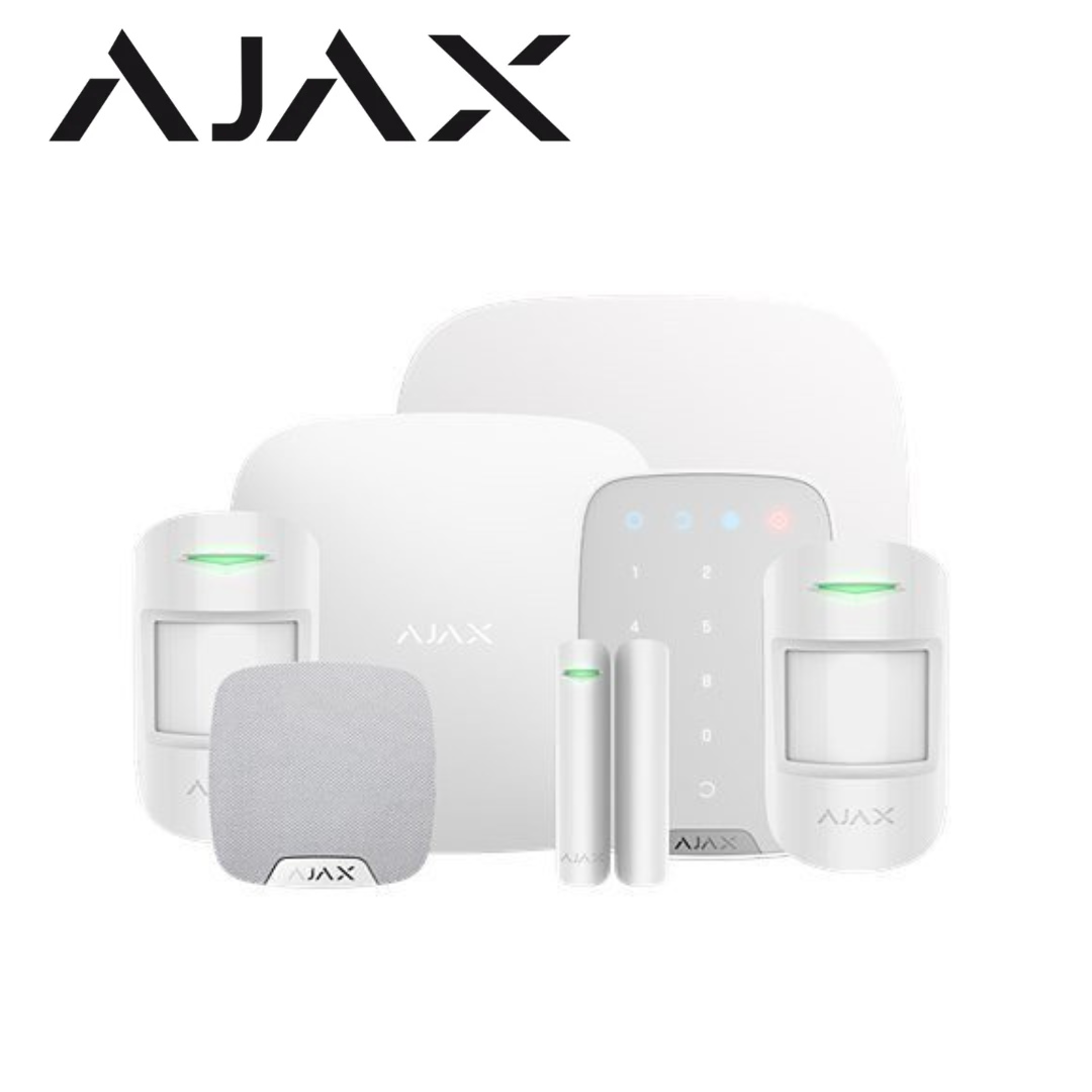 Ajax KIT4 35657.117.WH1 Wireless Alarm Kit with Hub 2, MotionProtect, KeyPad & Sirens – White