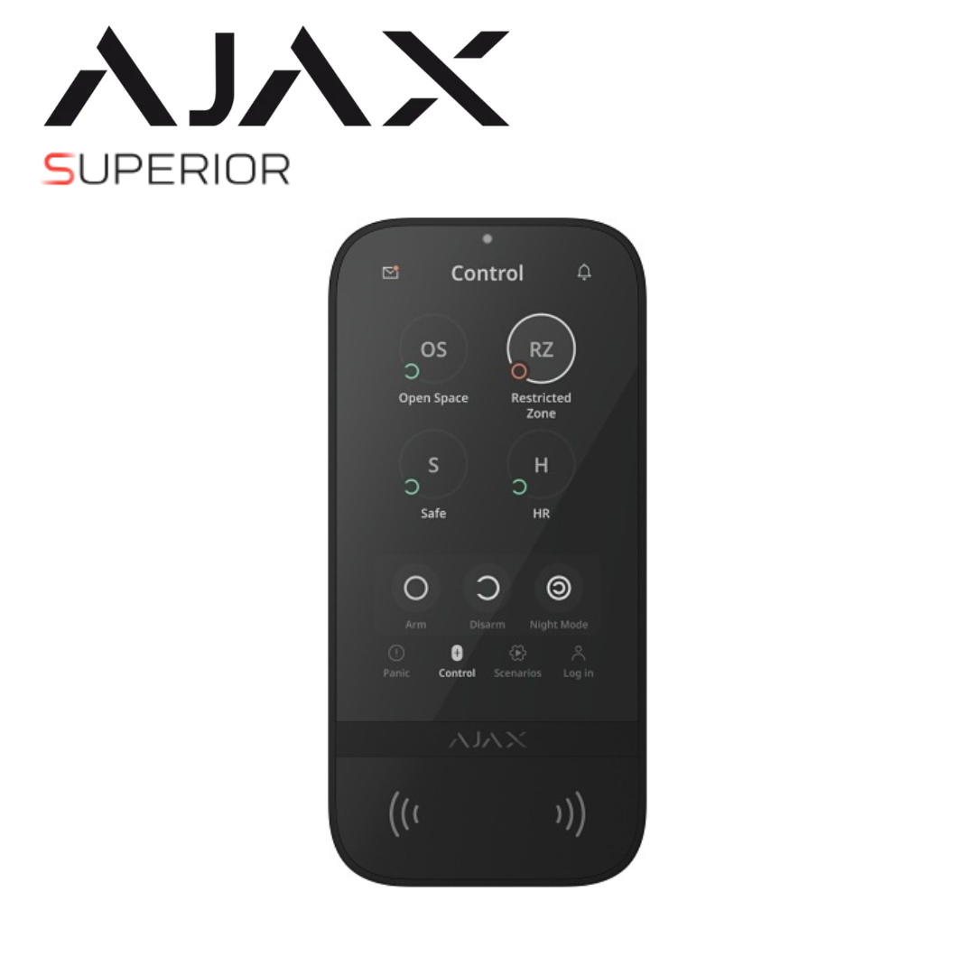 Ajax Superior KeyPad TouchScreen G3 149673.148.BL1 Wireless Smart Security & Automation Keypad – Black