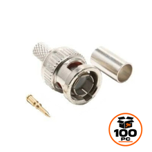 BNC Male Crimp Connectors for RG59 CCTV Coaxial Cable – 100 Pack