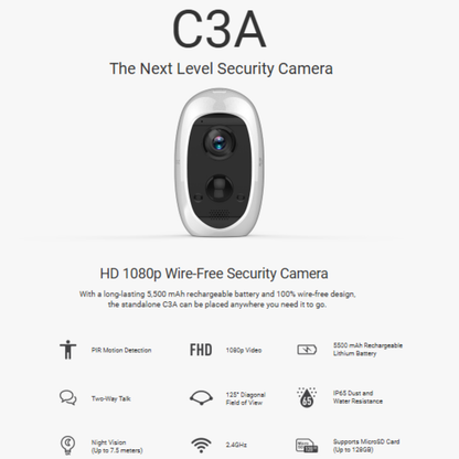 EZVIZ CS-C3A Battery-Powered Wireless Security Camera - Spring Sale