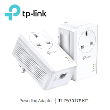AV1000 Powerline Adapter Gigabit Ethernet with AC Pass Through Starter Kit (TL-PA7017P KIT)
