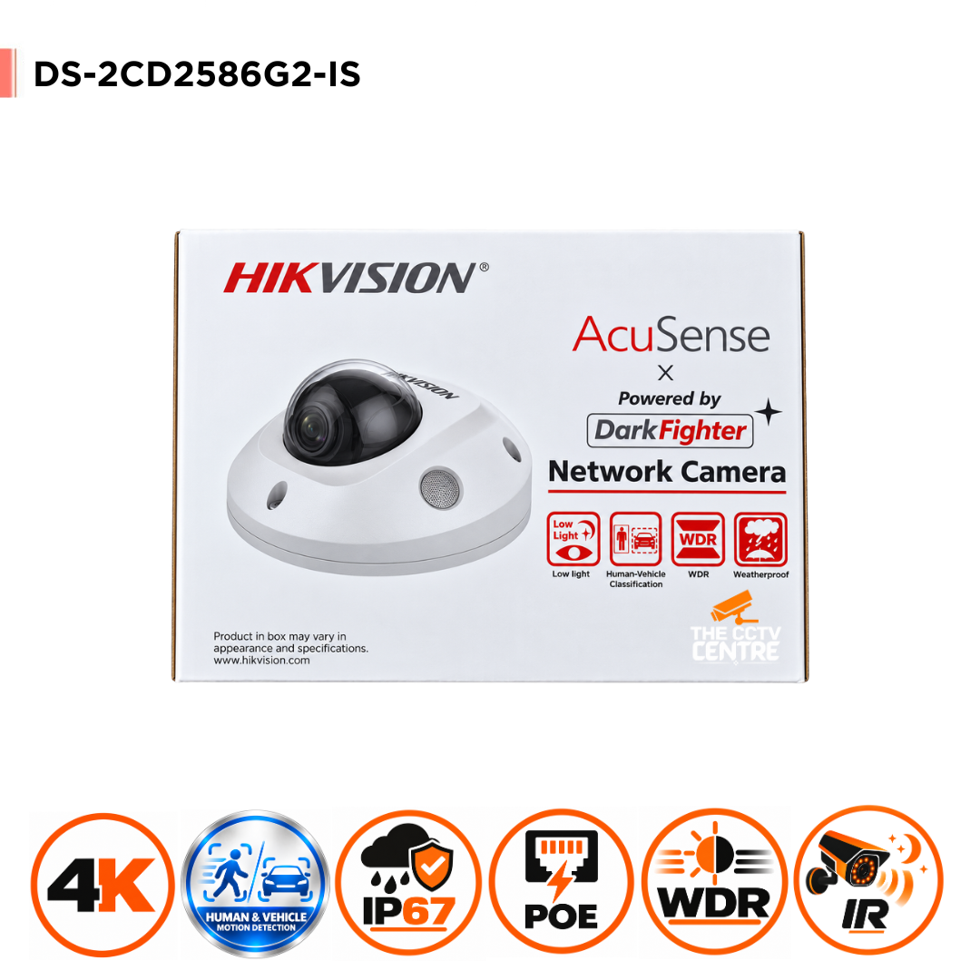 Hikvision DS-2CD2586G2-IS 8MP DarkFighter Mini Dome Camera with Audio