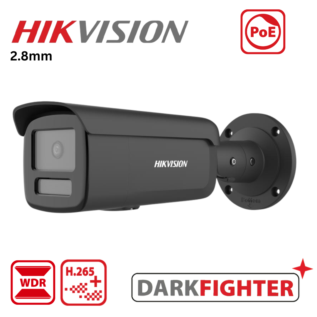 Hikvision DS-2CD2T86G2H-2I 8MP 2.8mm DarkFigter Black Bullet Camera IP67