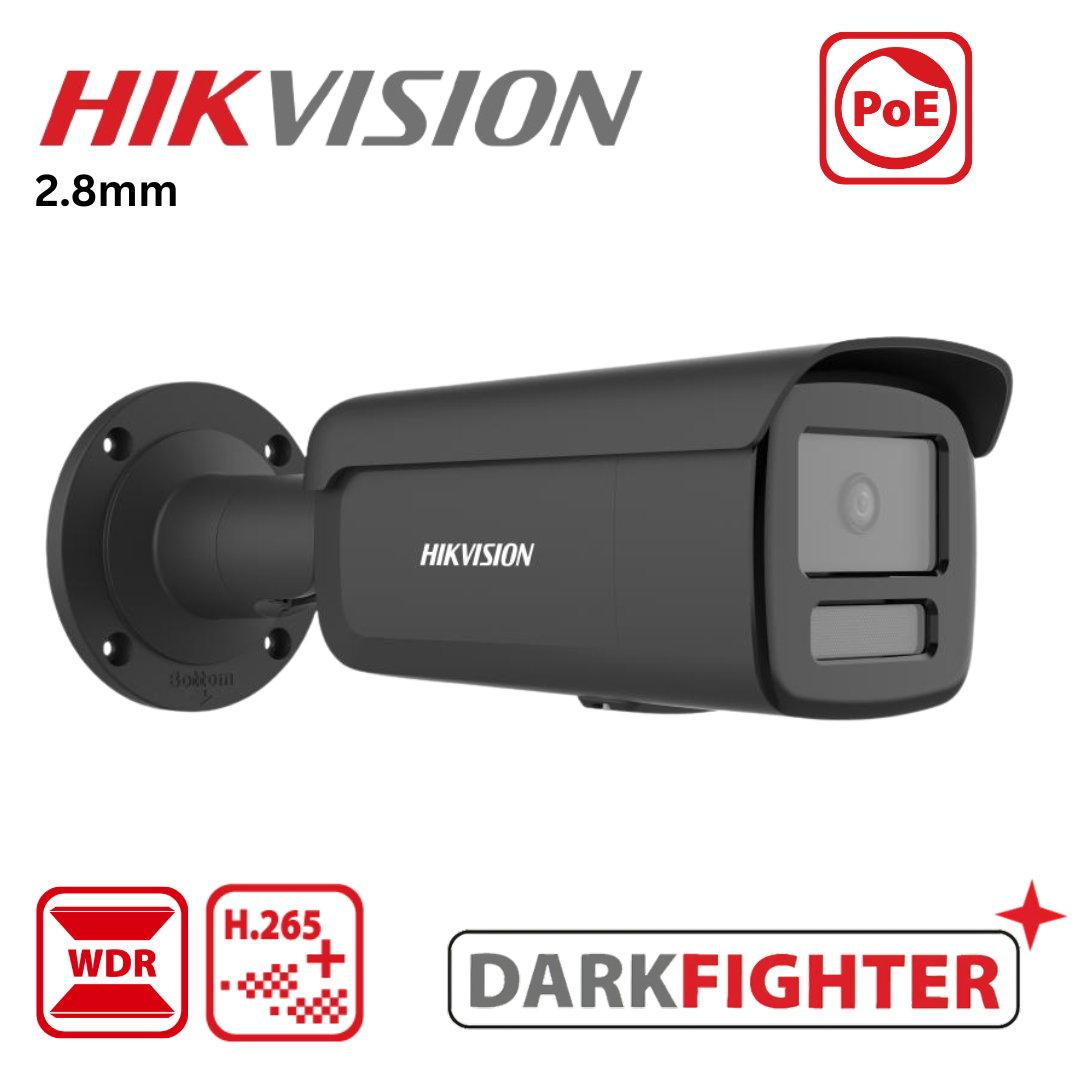 Hikvision DS-2CD2T86G2H-2I 8MP 2.8mm DarkFigter Black Bullet Camera IP67