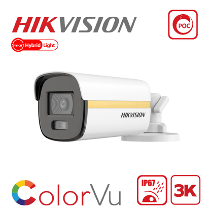 Hikvision DS-2CE12KF3T-LE 3K ColorVu Smart Hybrid Dual-Light PoC Bullet CCTV Camera
