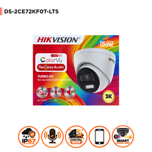 Hikvision DS-2CE72KF0T-LTS 3K Turret Camera with Two-Way Audio, Smart Hybrid Light, 2.8mm