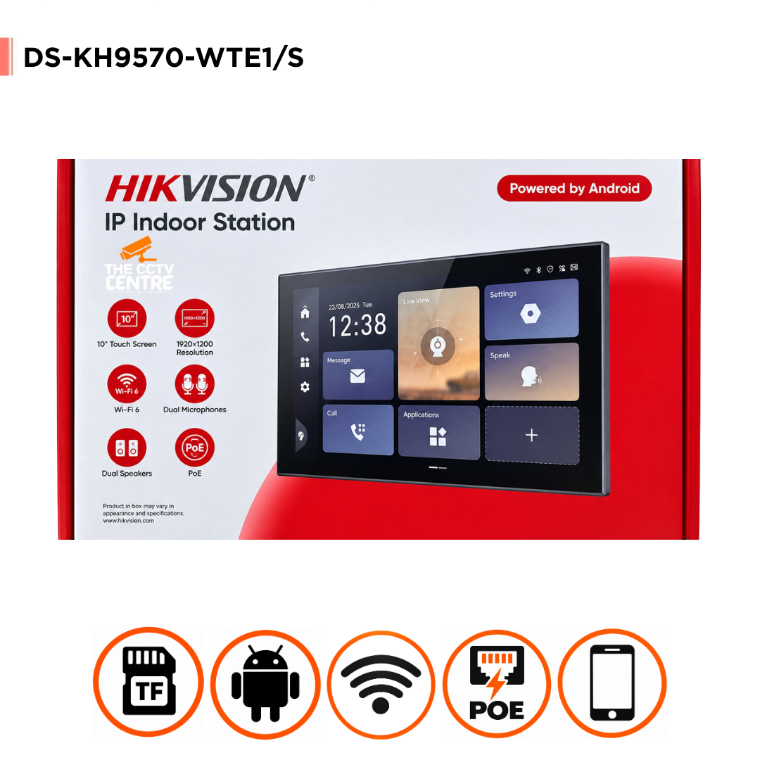 Hikvision DS-KH9570-WTE1/S 10.1" IP Indoor Station – Android 14, 1920×1200 Touchscreen & Two-Way Audio