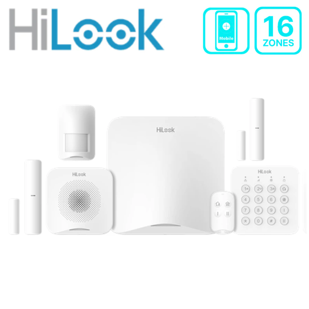 HiLook ALARM-A201PS-KIT1-16WE 16 Zone Wireless Alarm Security Kit With Keypad and Sounder