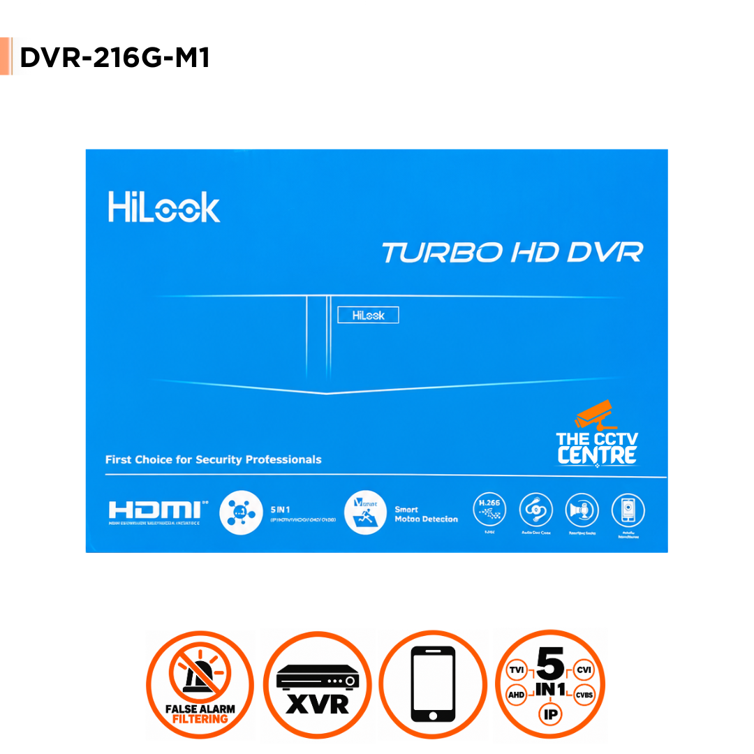 HiLook DVR-216G-M1 16 Channel 1080p Lite DVR with Smart Motion Detection