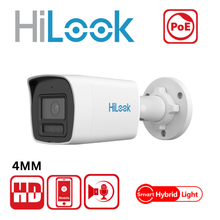 HiLook IPC-B129HA-LU 2MP ColorVu Smart Hybrid Light Audio Bullet Camera - 4MM