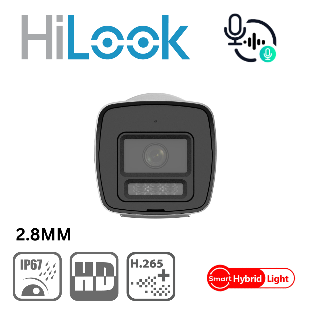 HiLook IPC-B180HA-LUF/SL 8MP Smart Hybrid Light Audio IP Bullet Camera 2.8mm