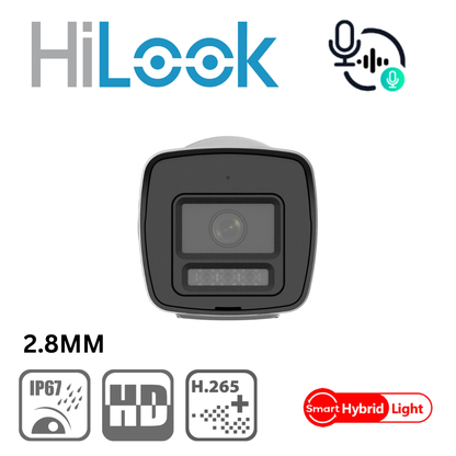HiLook IPC-B180HA-LUF/SL 8MP Smart Hybrid Light Audio IP Bullet Camera 2.8mm