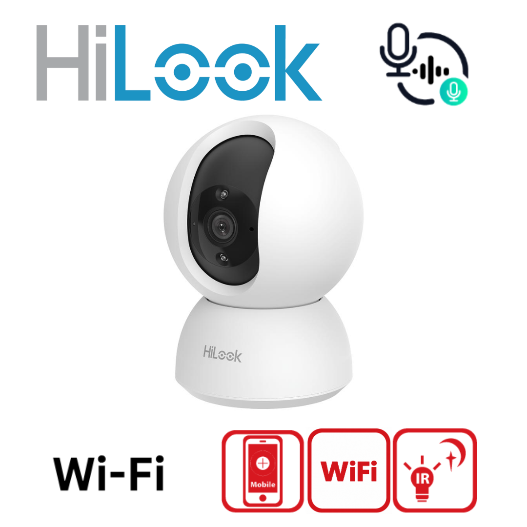 HiLook IPC-P220-D/W(W) Wireless 2MP WiFi Pan Tilt Two-Way Audio Security Camera - 4MM