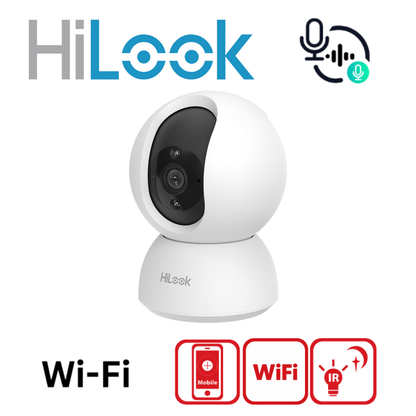 HiLook IPC-P220-D/W(W) Wireless 2MP WiFi Pan Tilt Two-Way Audio Security Camera - 4MM