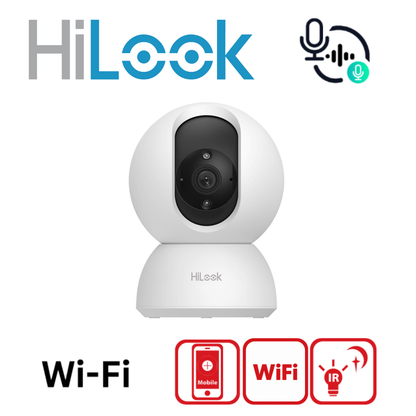 HiLook IPC-P220-D/W(W) Wireless 2MP WiFi Pan Tilt Two-Way Audio Security Camera - 4MM