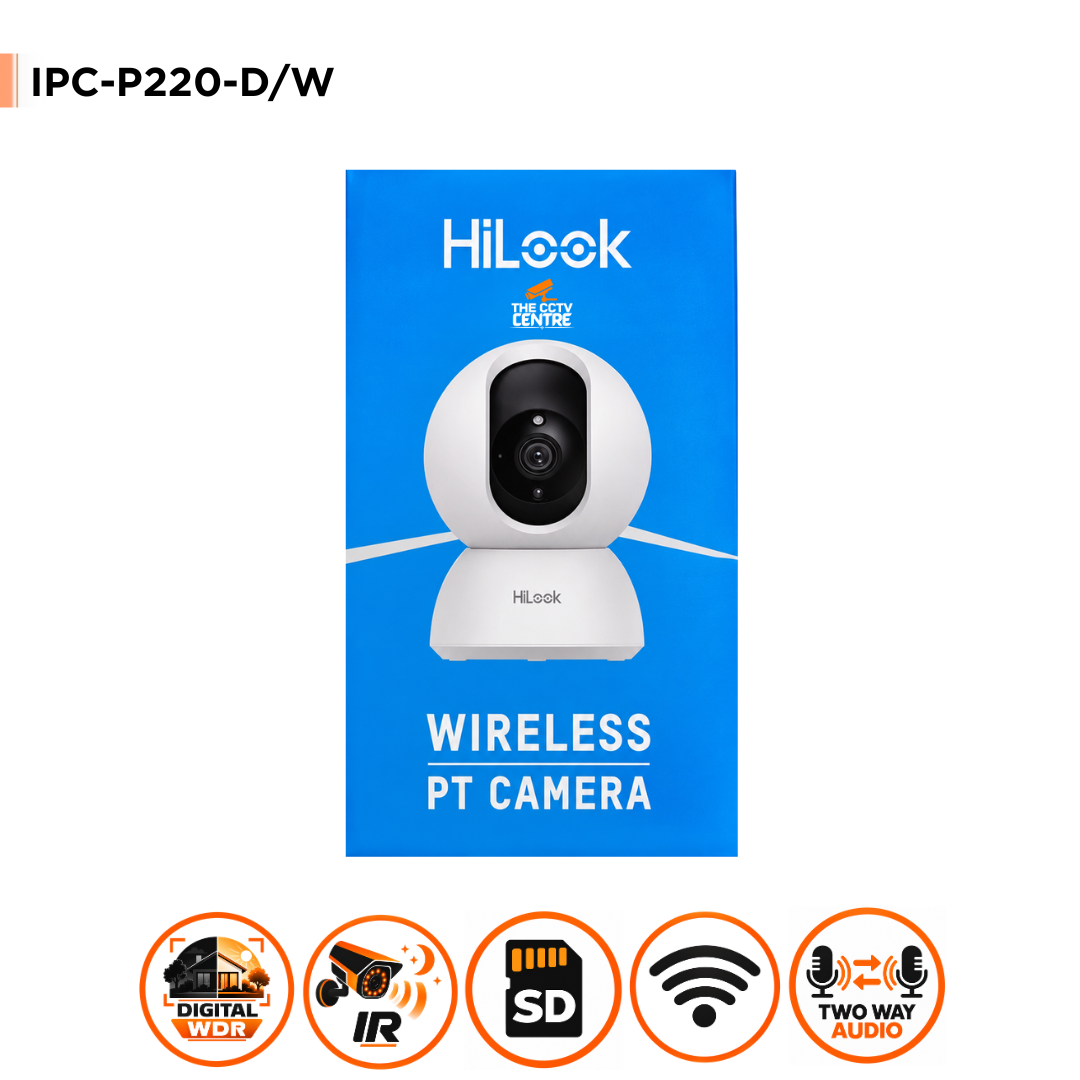 HiLook IPC-P220-D/W(W) Wireless 2MP WiFi Pan Tilt Two-Way Audio Security Camera - 4MM